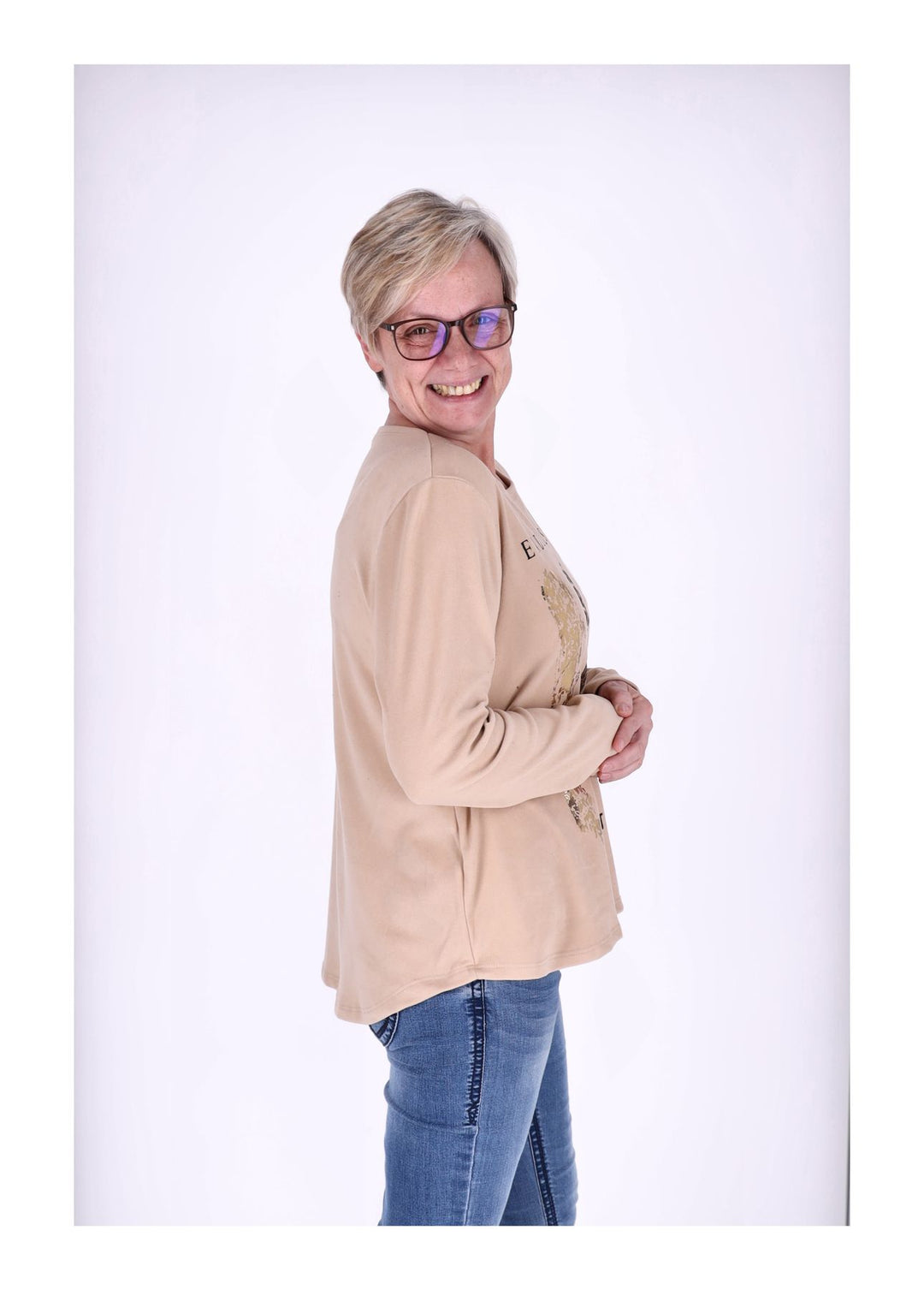 Shirt Damen Veloureoptik Print