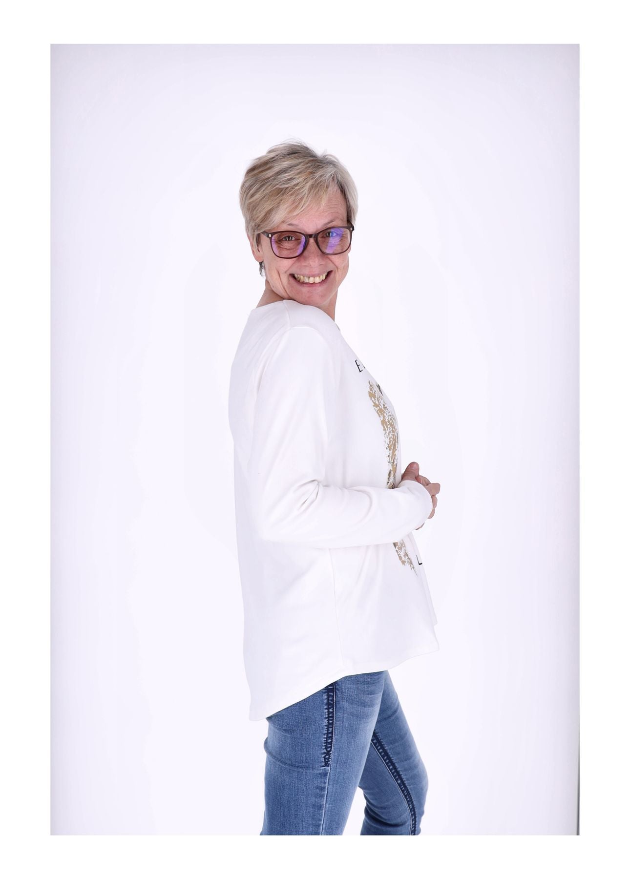 Shirt Damen Veloureoptik Print
