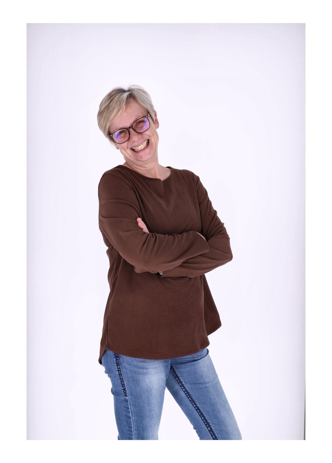 Shirt Damen Veloureoptik