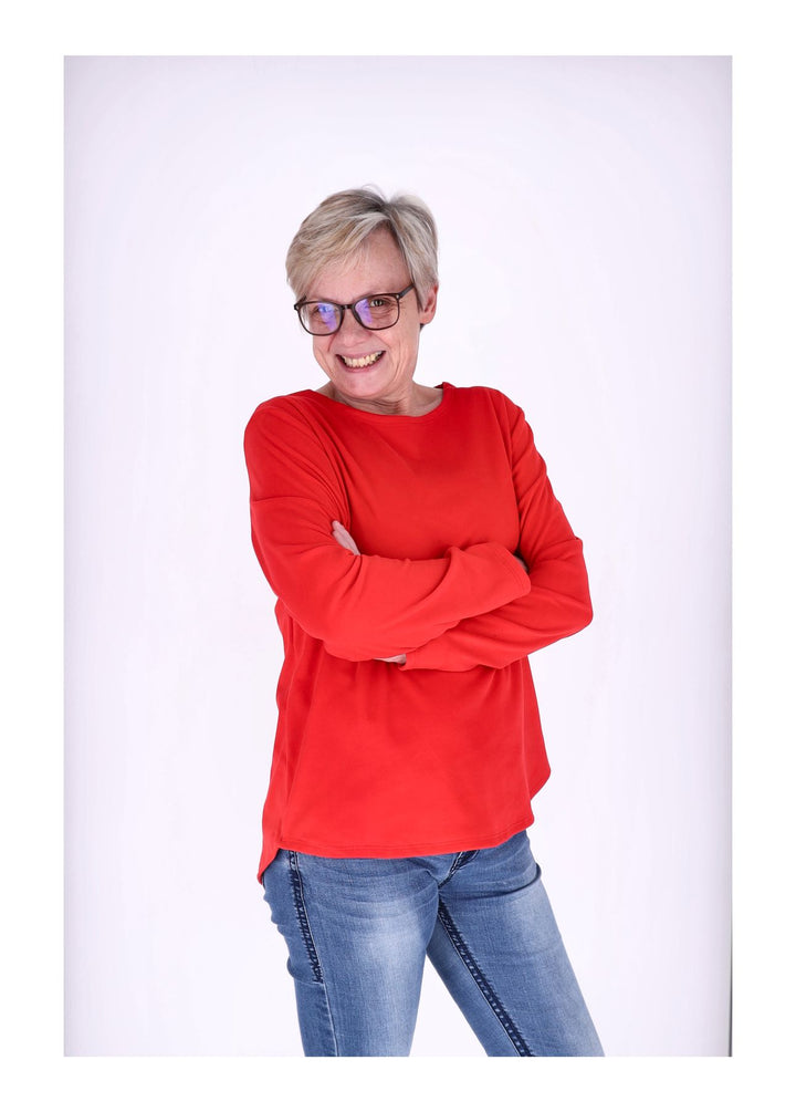 Shirt Damen Veloureoptik