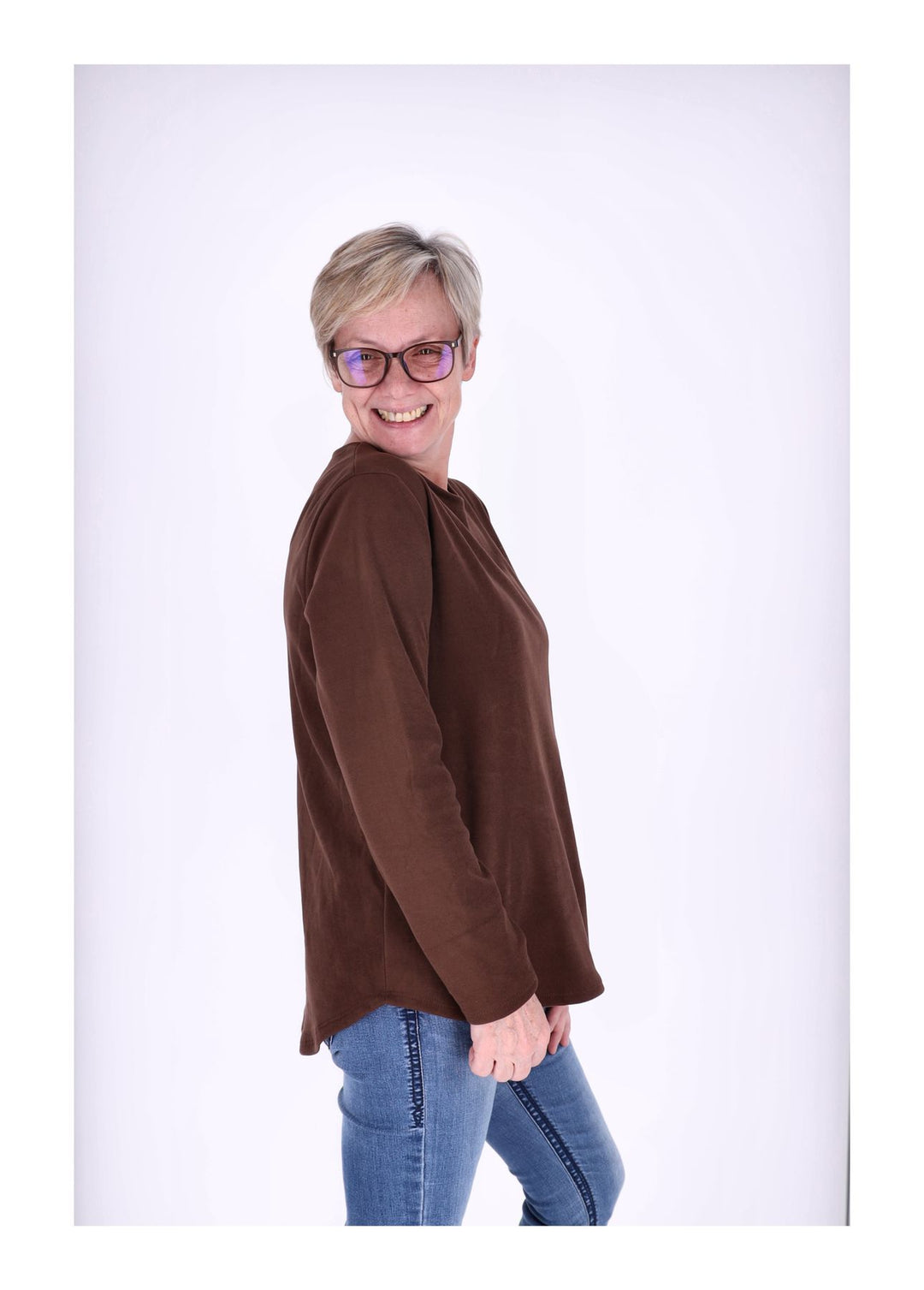 Shirt Damen Veloureoptik