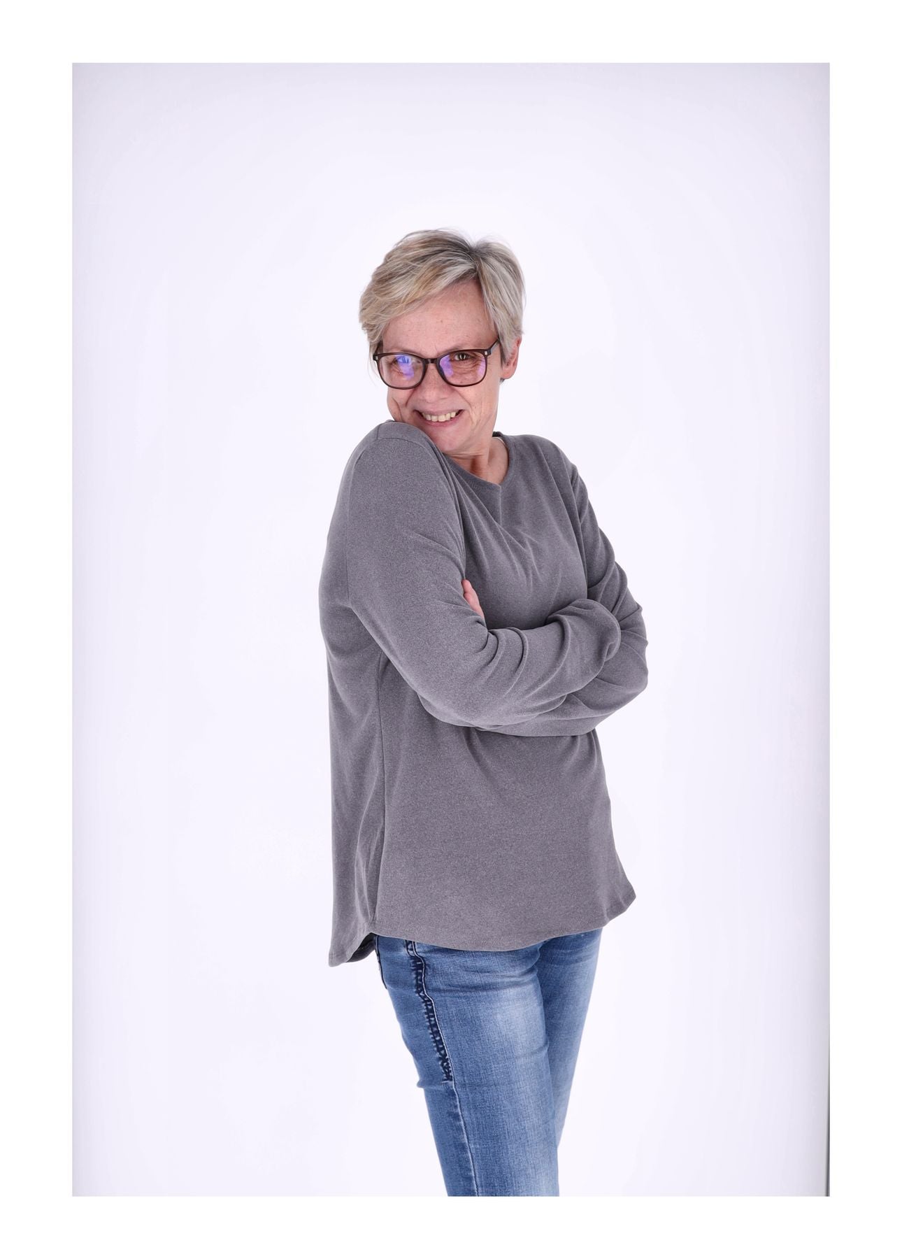 Shirt Damen Veloureoptik