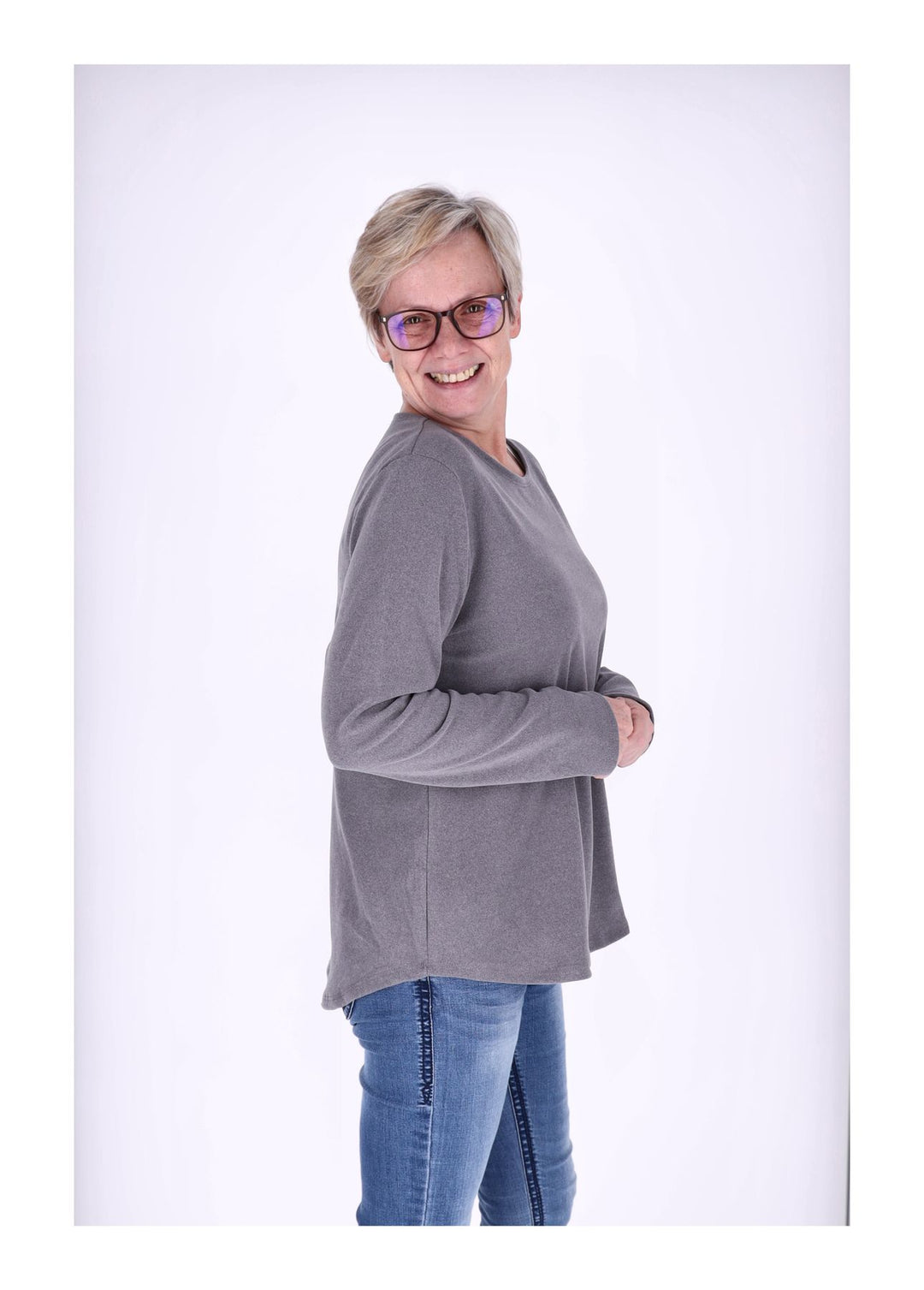 Shirt Damen Veloureoptik
