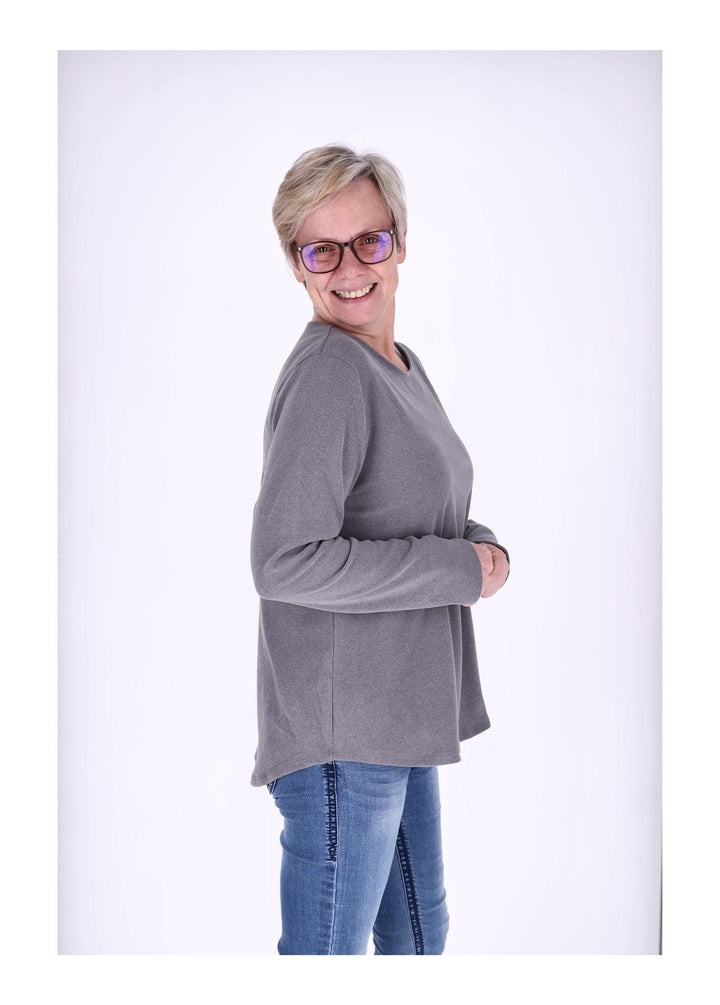 Shirt Damen Veloureoptik