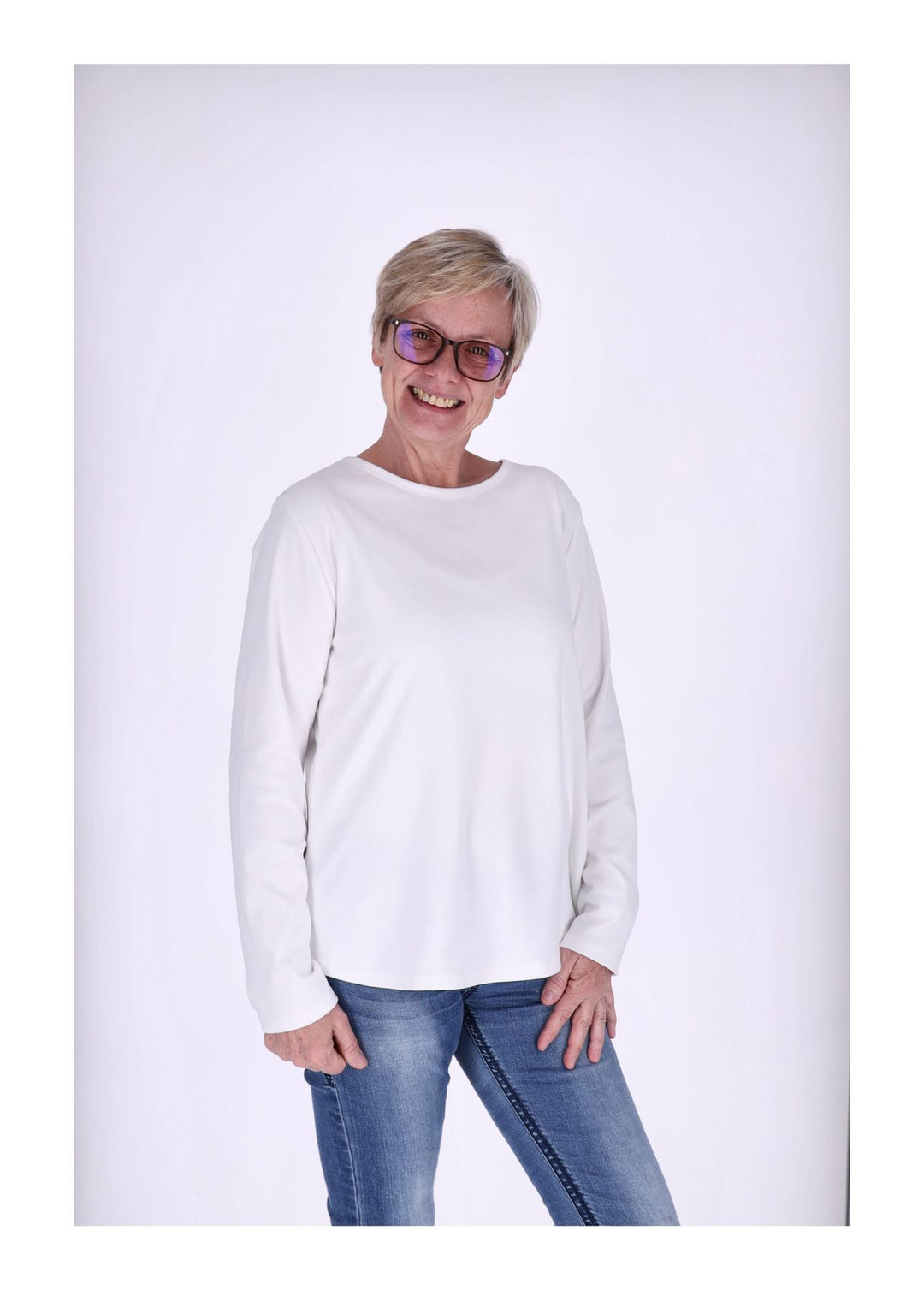Shirt Damen Veloureoptik