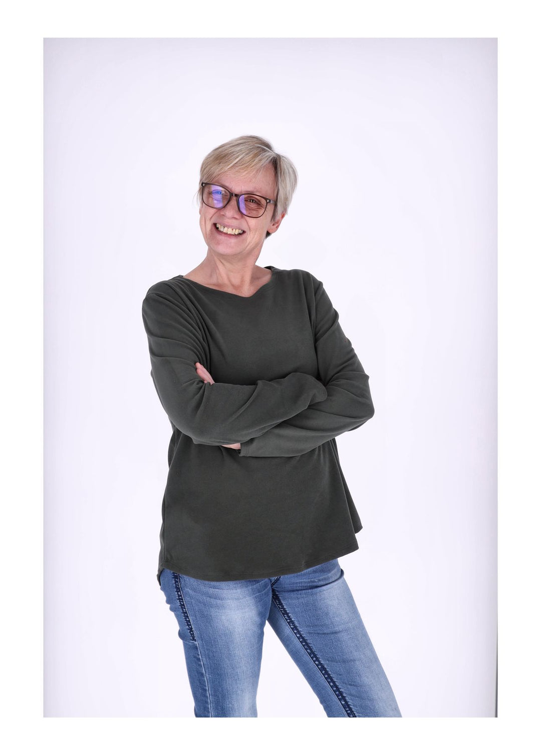 Shirt Damen Veloureoptik