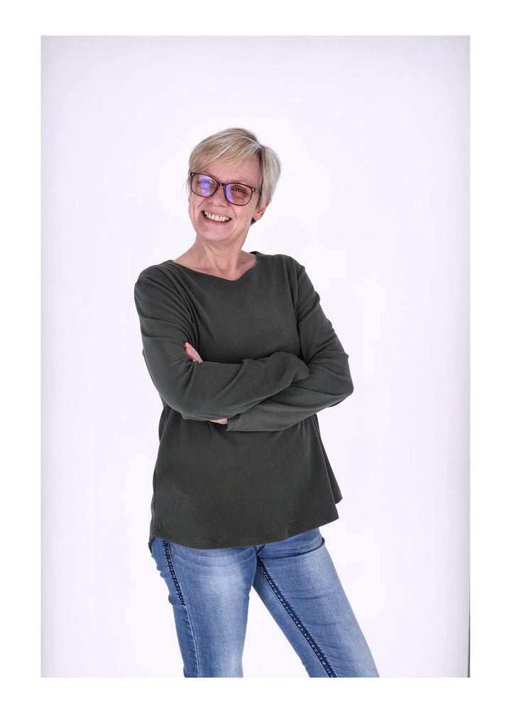 Shirt Damen Veloureoptik