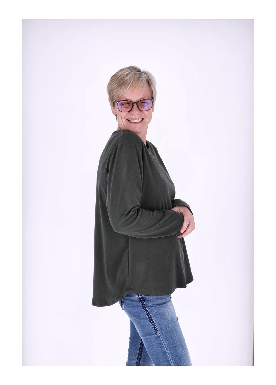 Shirt Damen Veloureoptik