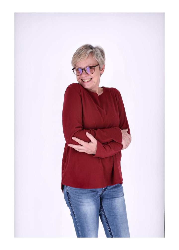 Shirt Damen Veloureoptik