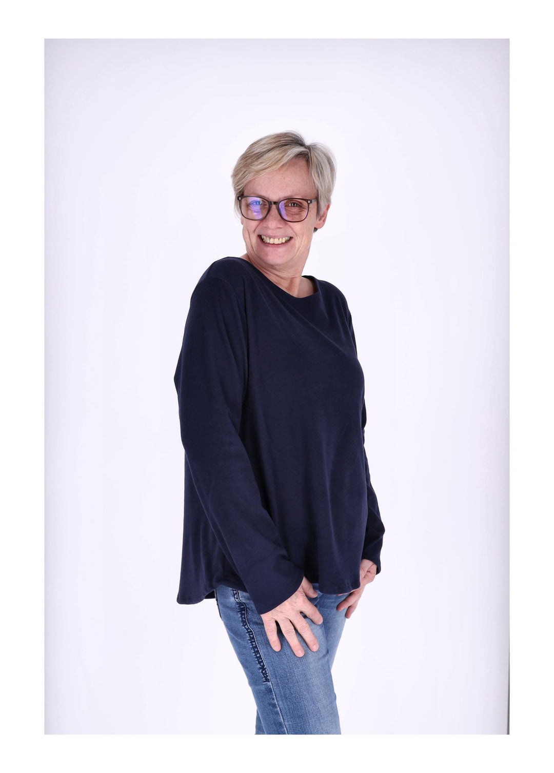 Shirt Damen Veloureoptik