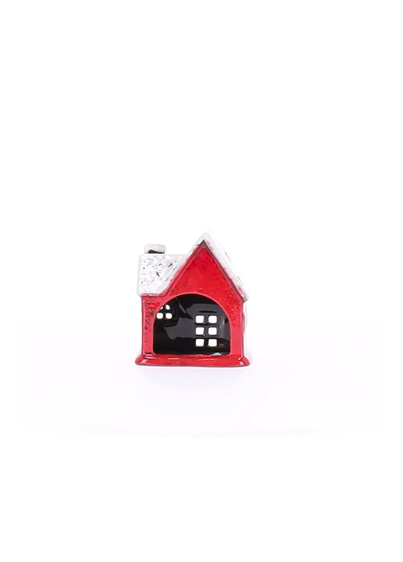 Windlicht Haus Rot Keramik 8,7x6,5x10cm