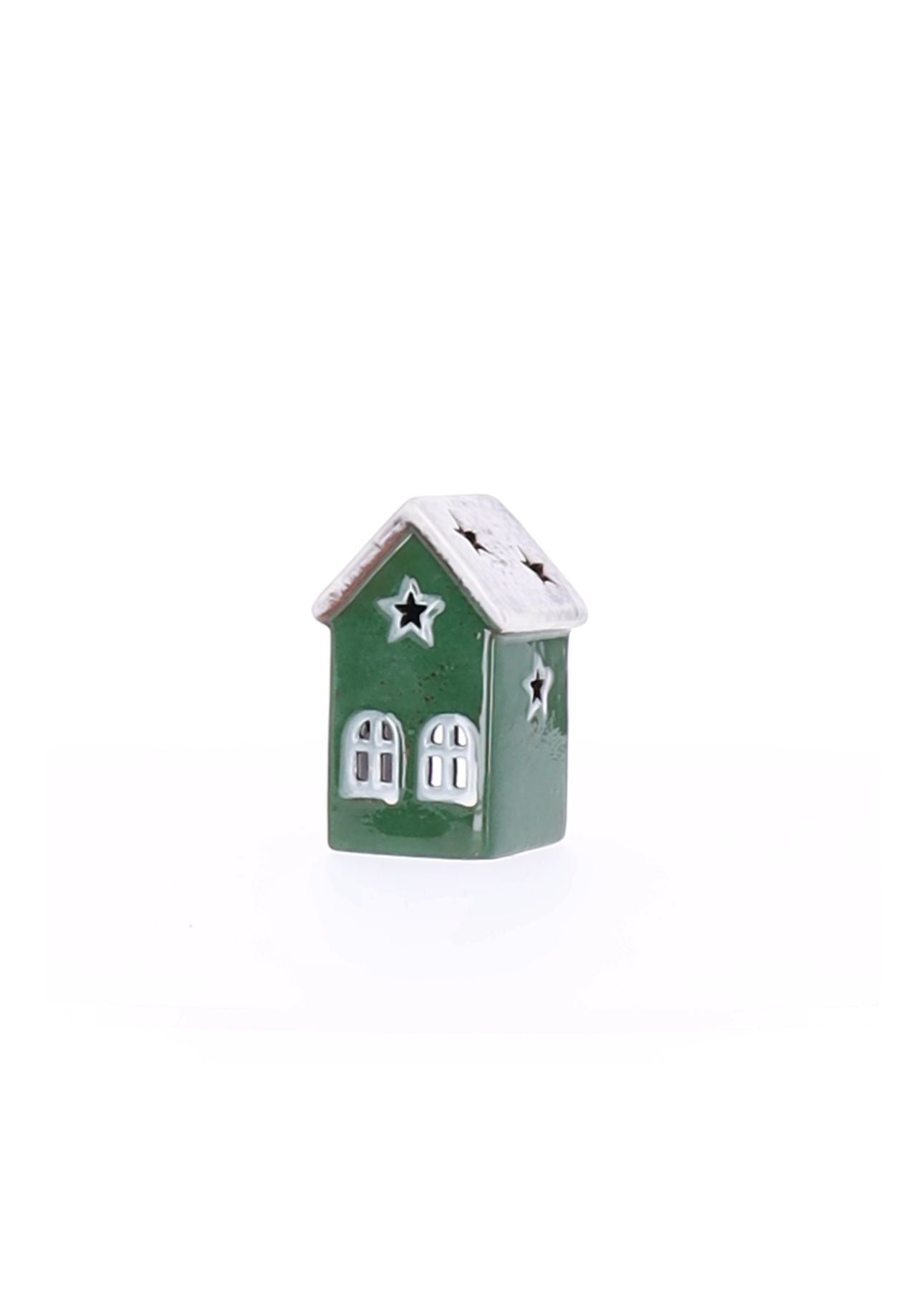 Windlicht Haus Stern Keramik 7,5x7x11x7cm
