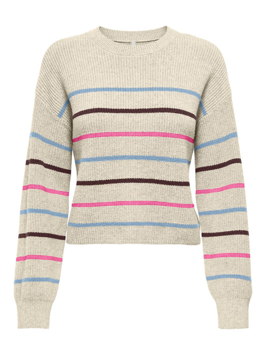 Damen ONLIBI LS STRIPE O-NECK CC KNT