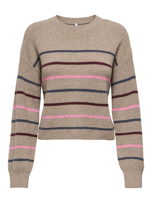 Damen ONLIBI LS STRIPE O-NECK CC KNT