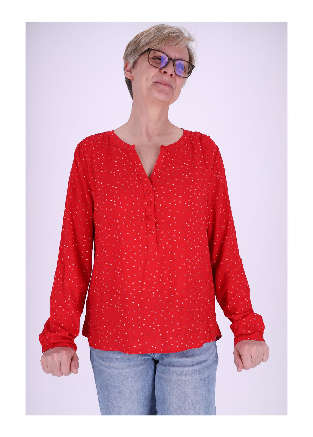 Schlupfbluse Herzen