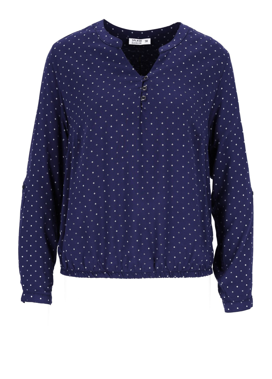 Bluse Viskose - Gummizug mit Karo Print