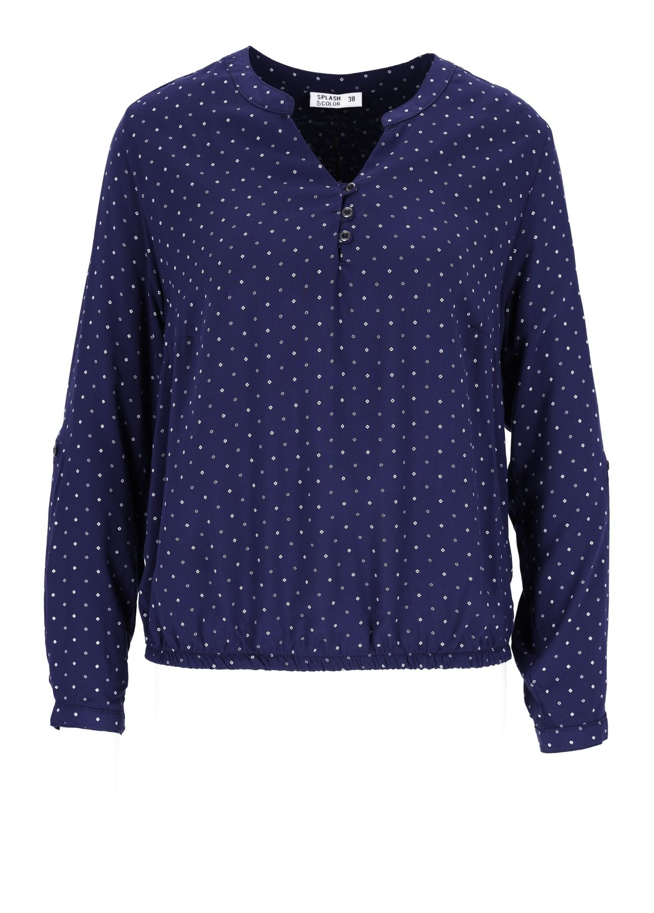 Bluse Viskose - Gummizug mit Karo Print