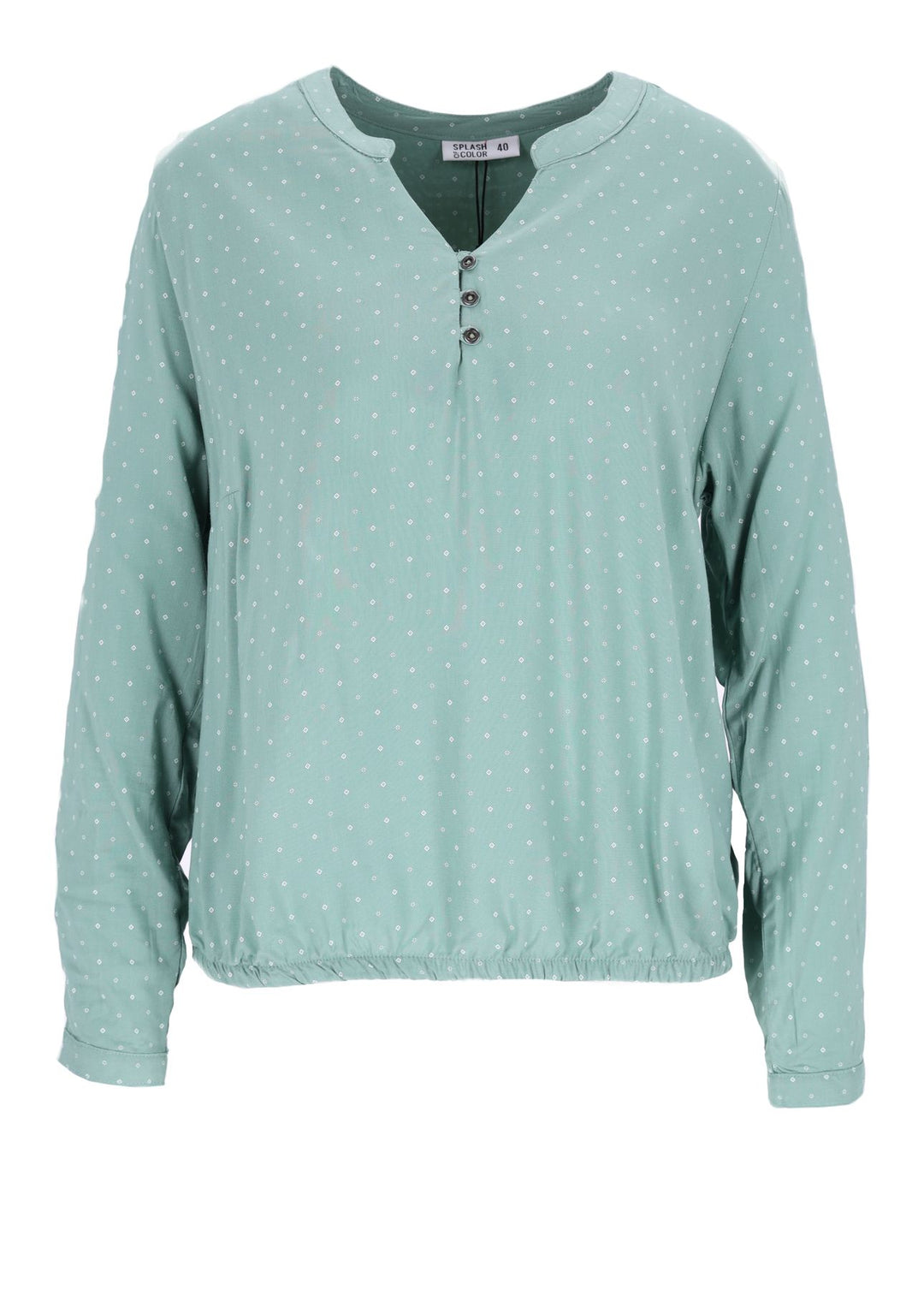 Bluse Viskose - Gummizug mit Karo Print