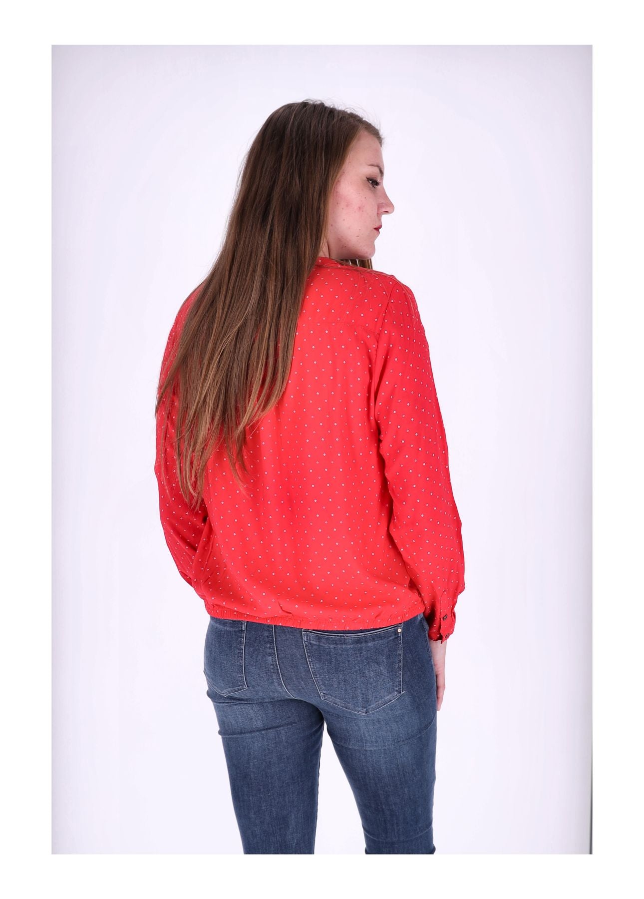 Bluse Viskose - Gummizug mit Karo Print