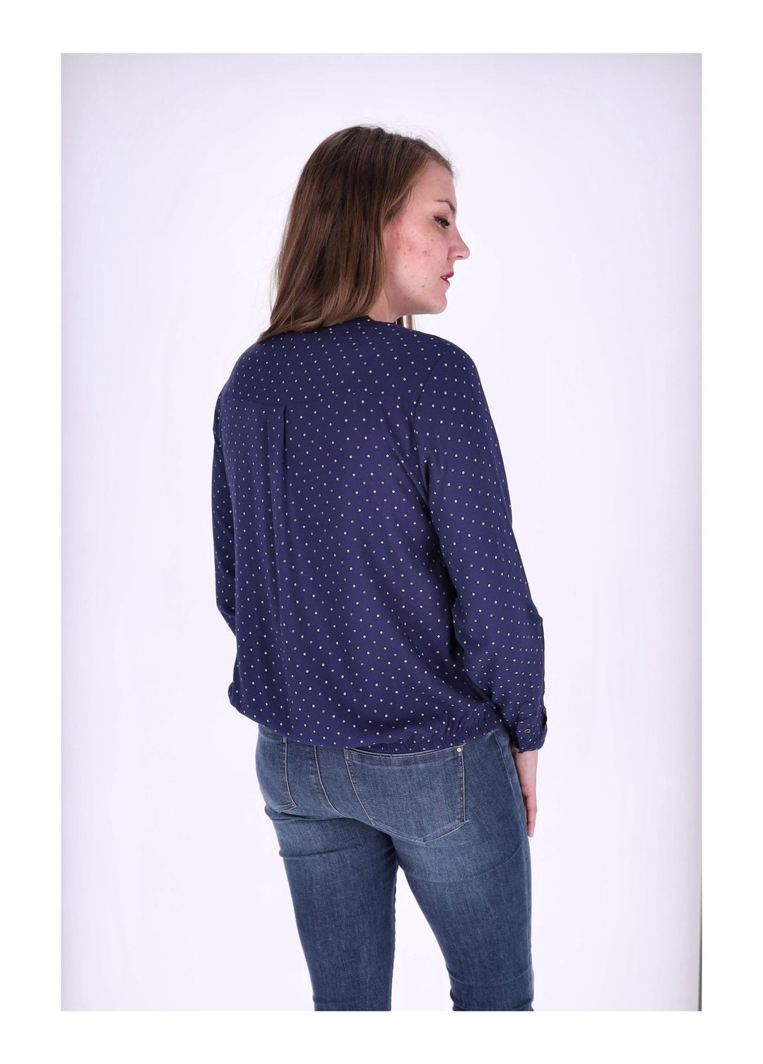 Bluse Viskose - Gummizug mit Karo Print