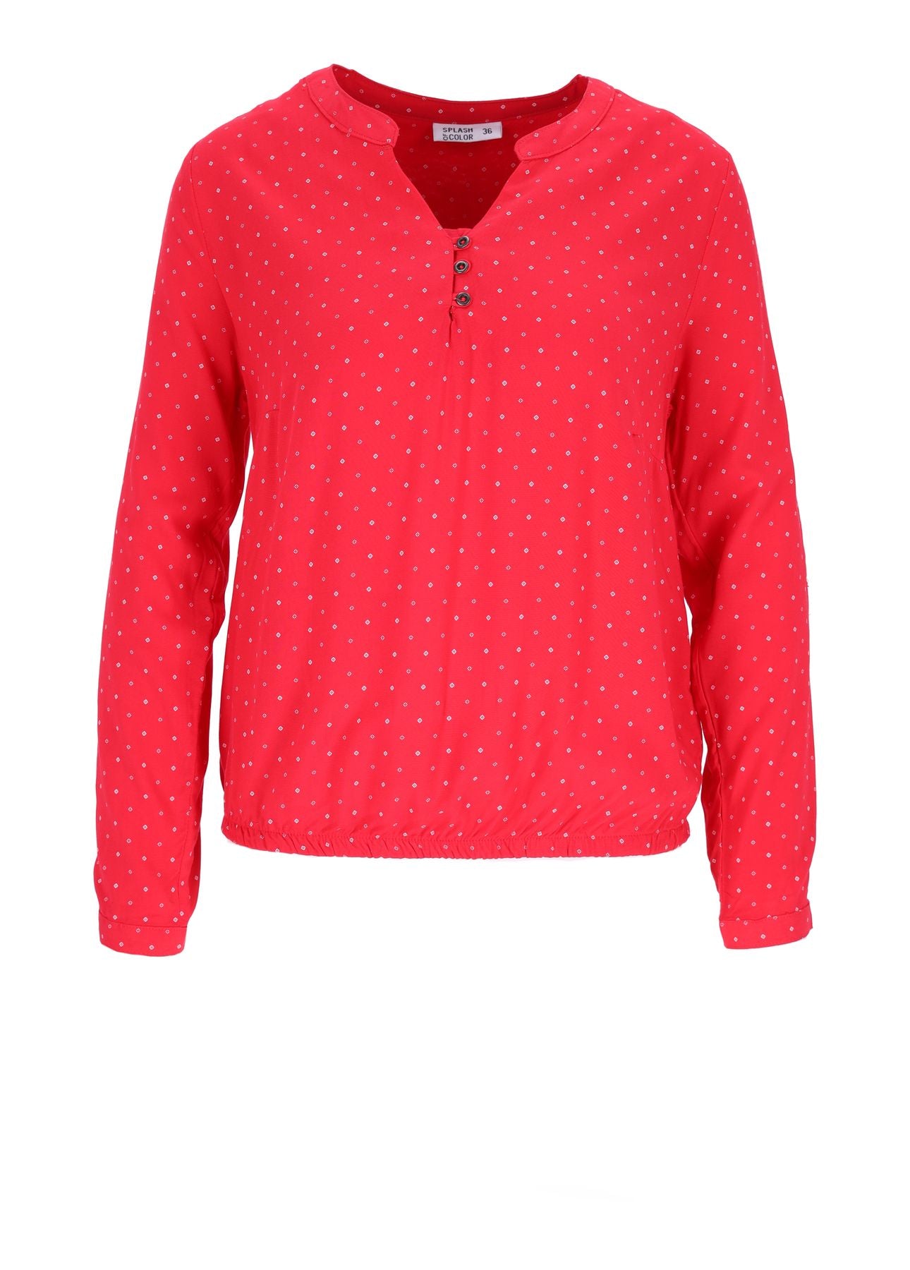 Bluse Viskose - Gummizug mit Karo Print