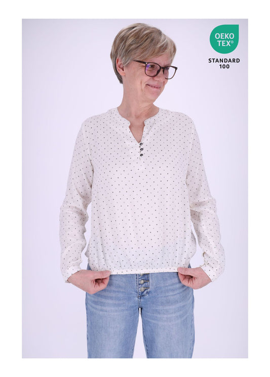 Bluse Viskose - Gummizug mit Karo Print