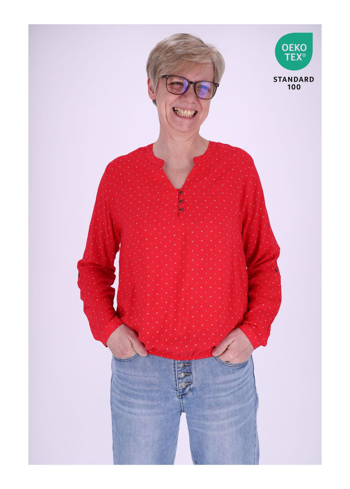 Bluse Viskose - Gummizug mit Karo Print