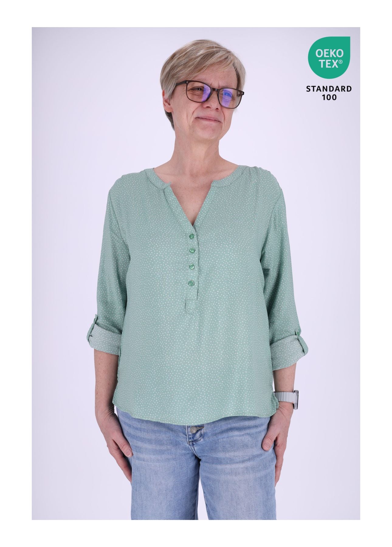 Schlupfbluse Punkte-Print