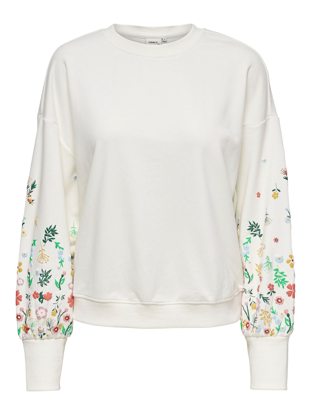 ONLBROOKE L/S O-NECK FLOWER SWT NOO weiß