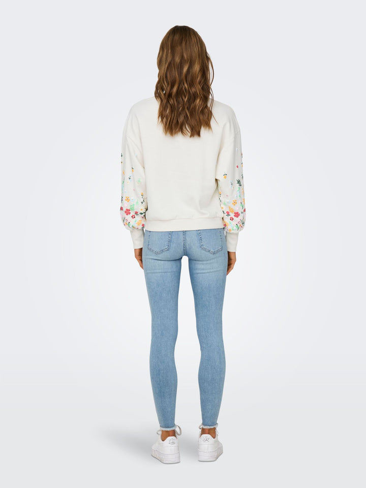 ONLBROOKE L/S O-NECK FLOWER SWT NOO weiß