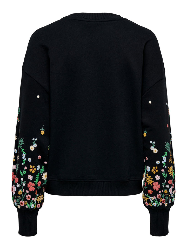 ONLBROOKE L/S O-NECK FLOWER SWT NOO schwarz