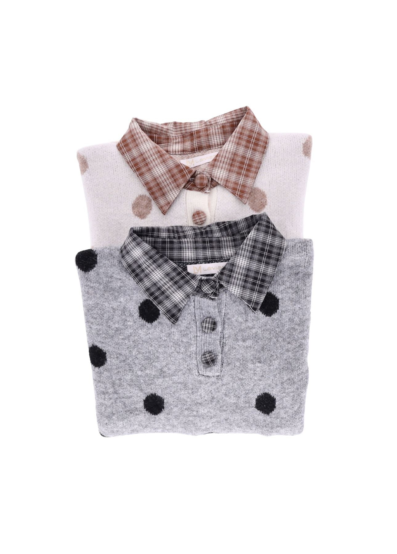 Strickpullover Damen Blusenkragen