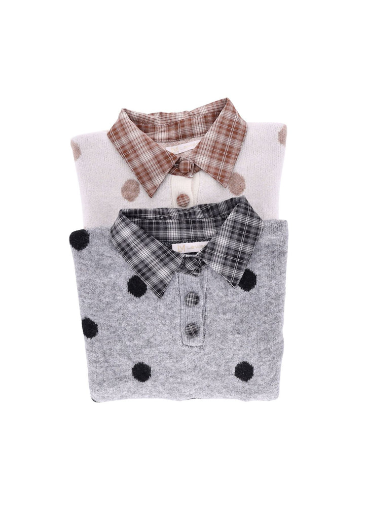 Strickpullover Damen Blusenkragen