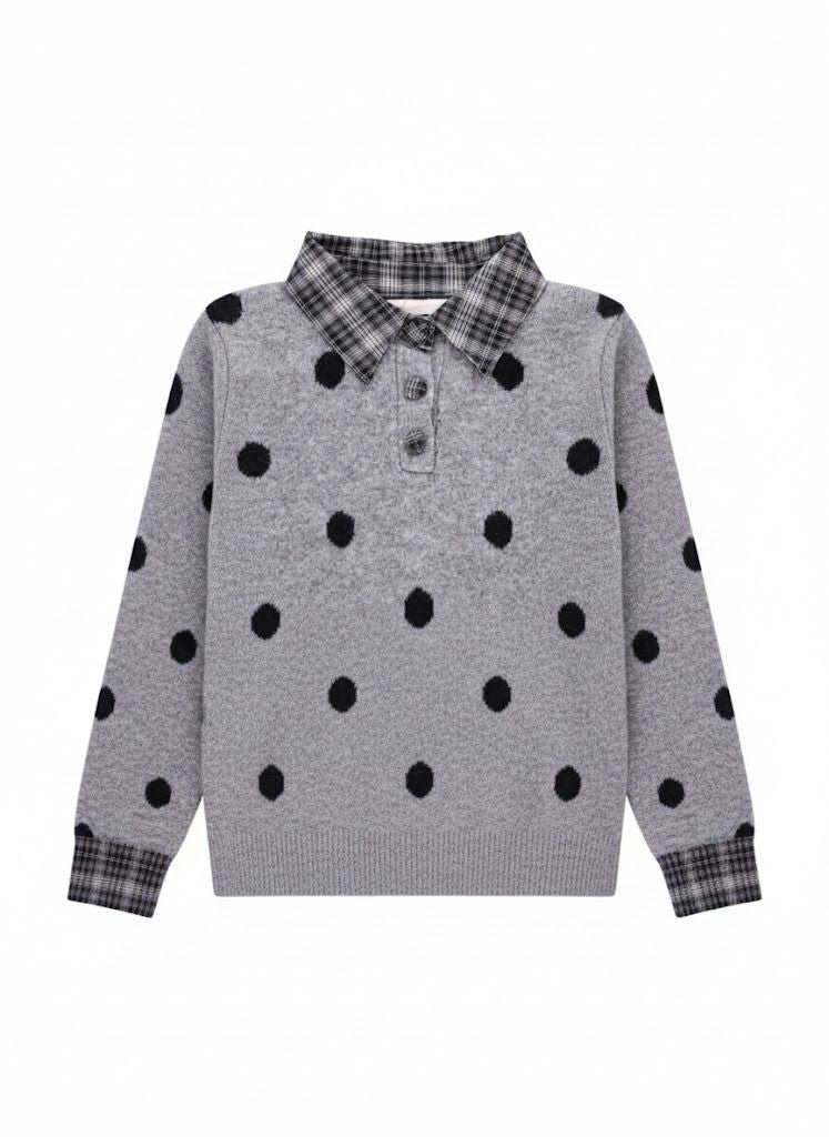 Strickpullover Damen Blusenkragen