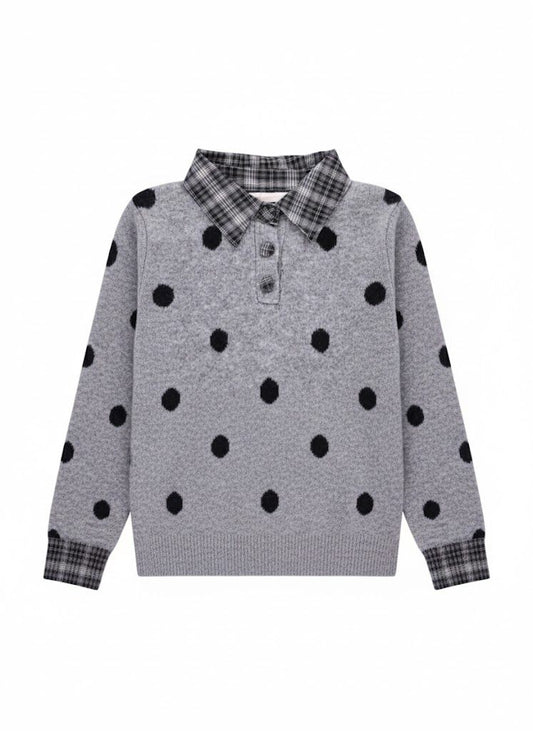 Strickpullover Damen Blusenkragen