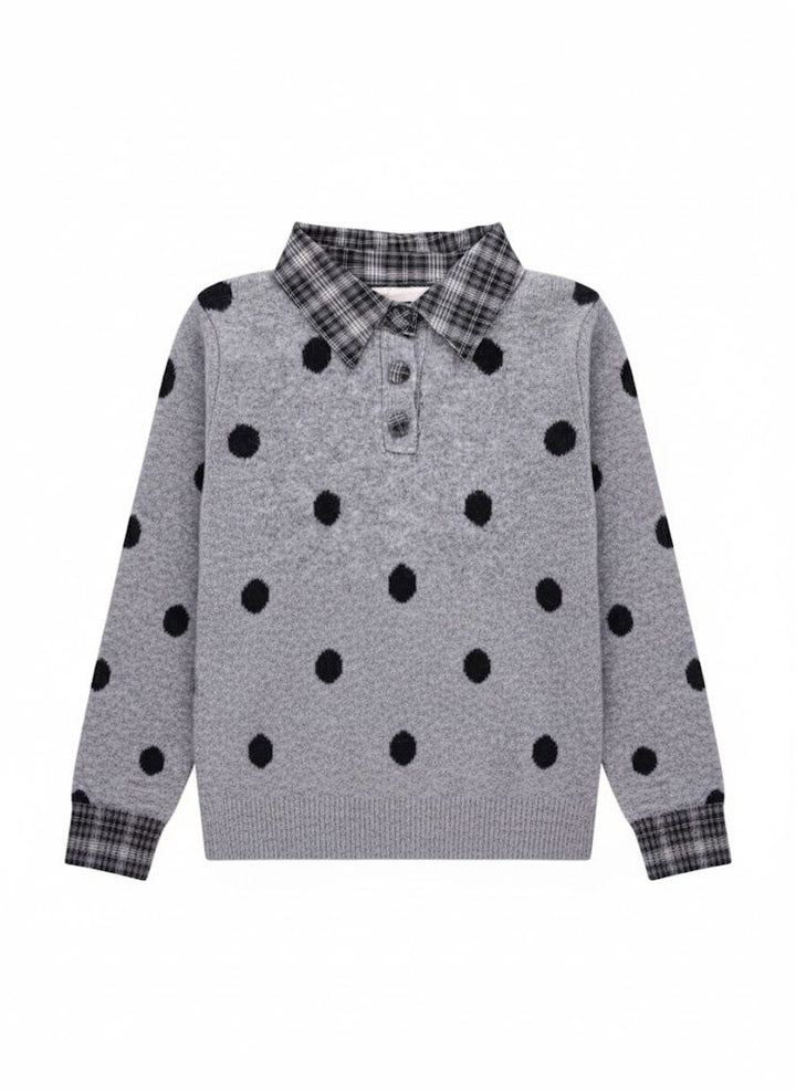 Strickpullover Damen Blusenkragen