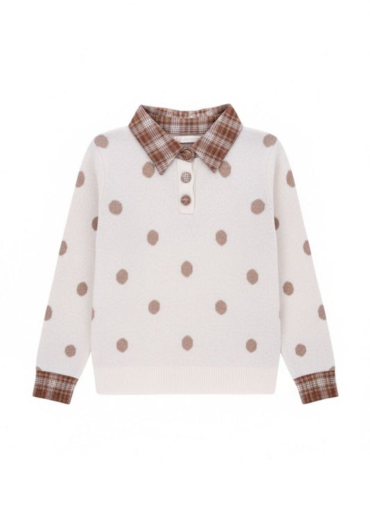 Strickpullover Damen Blusenkragen