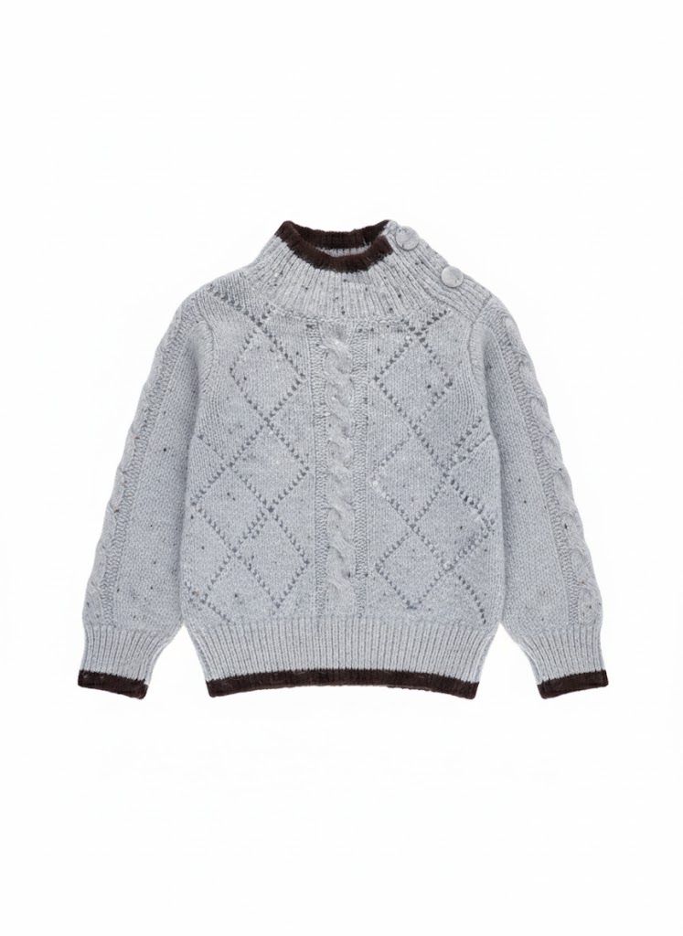 Strickpullover Damen Knöpfe an Schulter