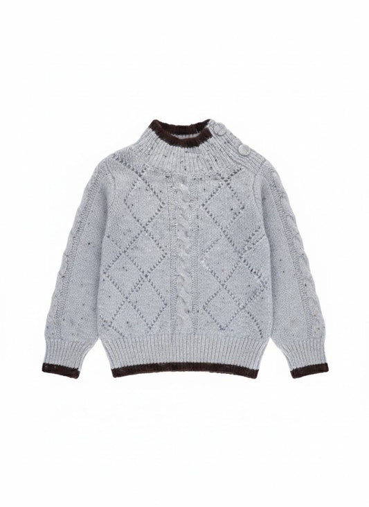 Strickpullover Damen Knöpfe an Schulter