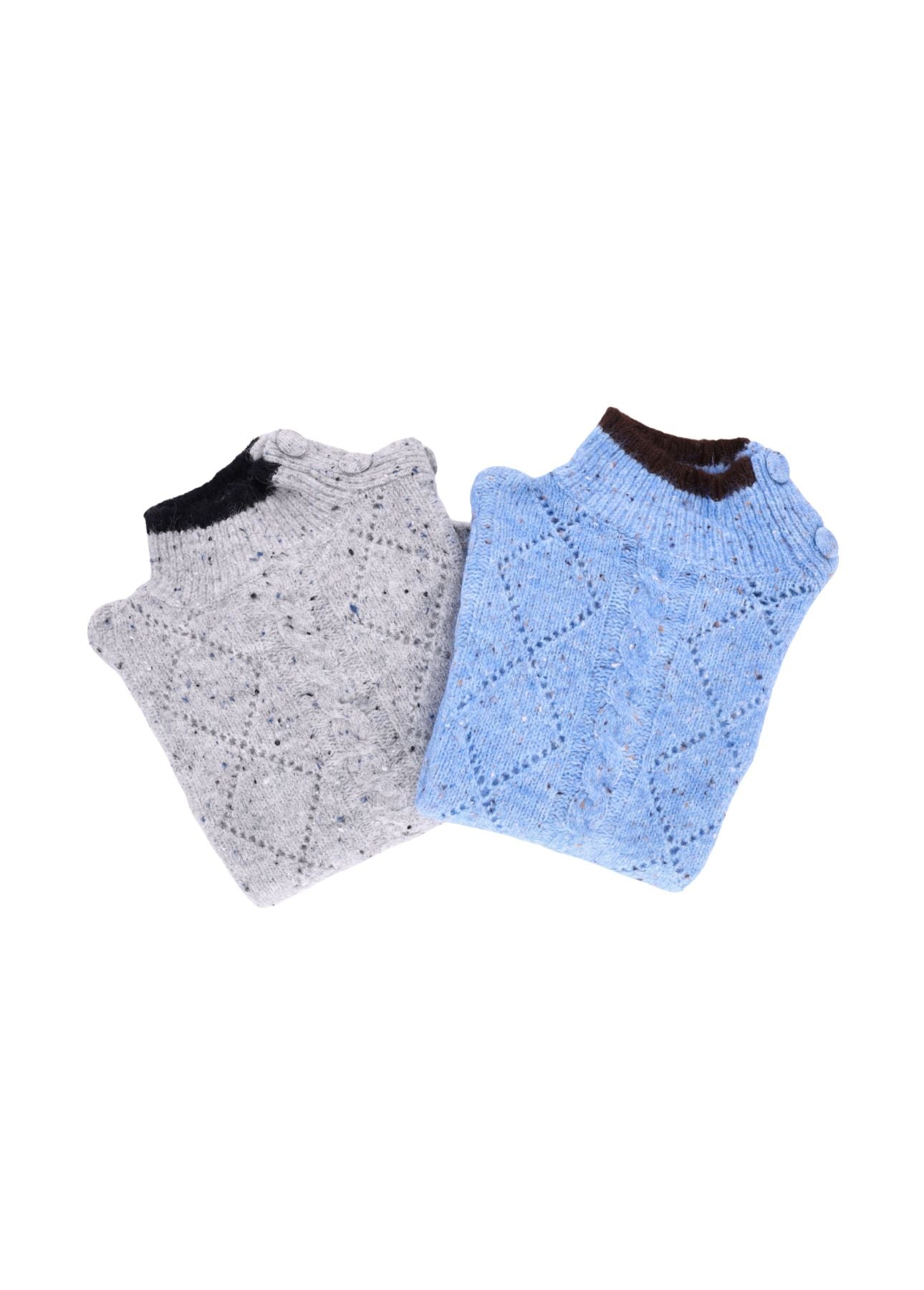 Strickpullover Damen Knöpfe an Schulter