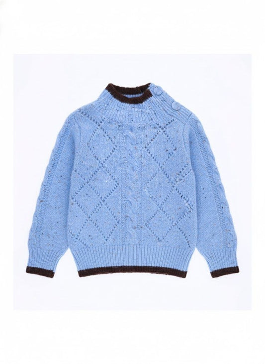 Strickpullover Damen Knöpfe an Schulter