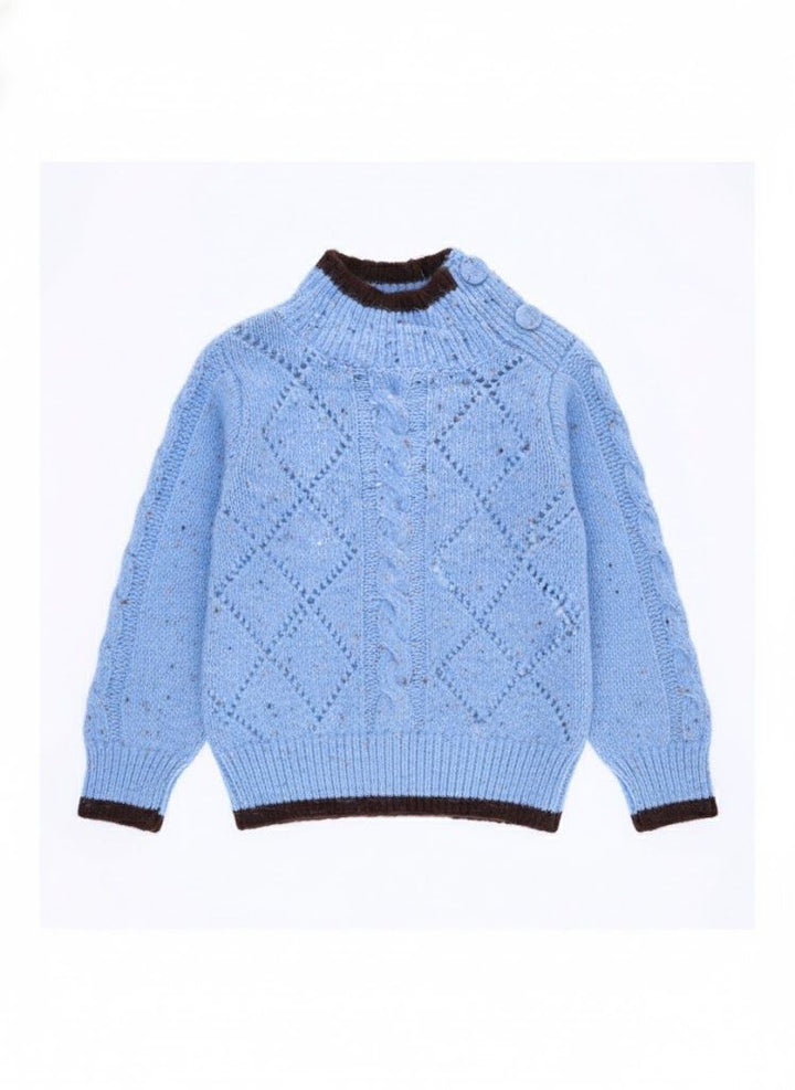 Strickpullover Damen Knöpfe an Schulter