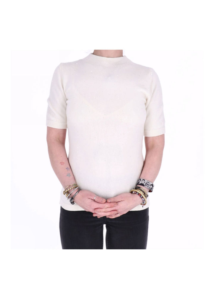 Strickpullover 1/2 Arm Damen Pailletten