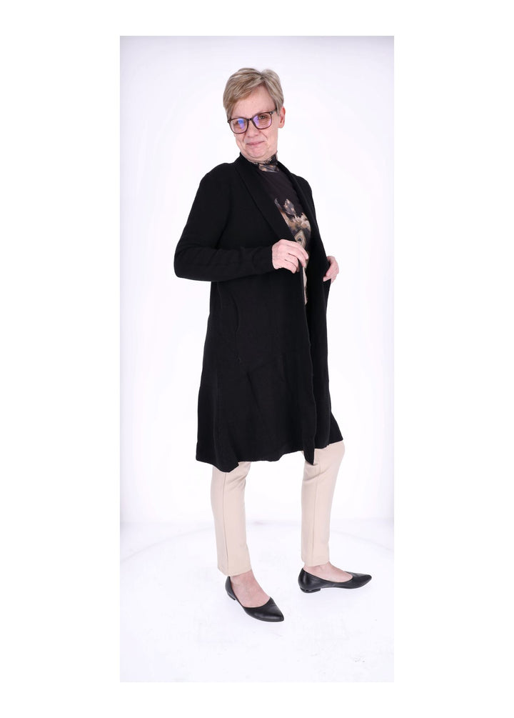 Strickjacke Damen Schalkragen Lang