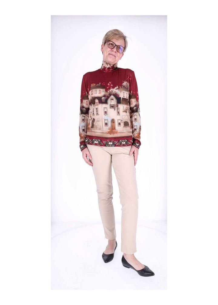 Shirt Rollkragen Damen AOP