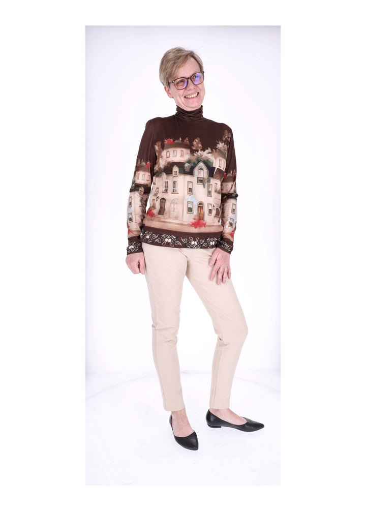 Shirt Rollkragen Damen AOP