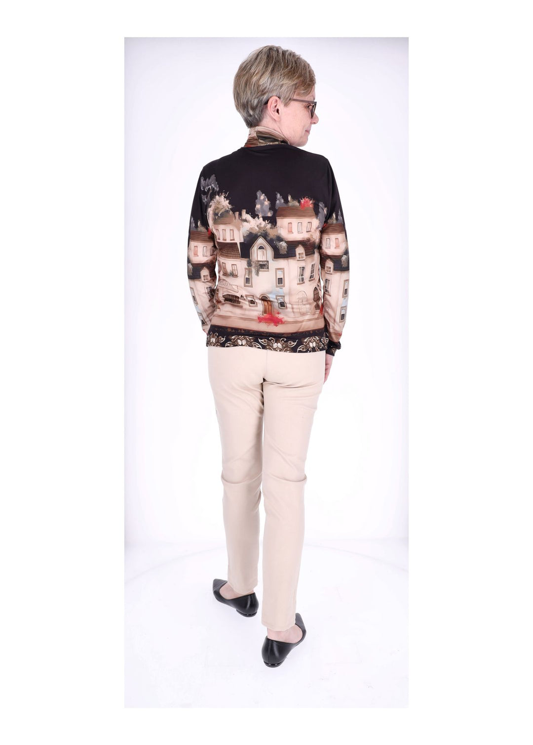 Shirt Rollkragen Damen AOP