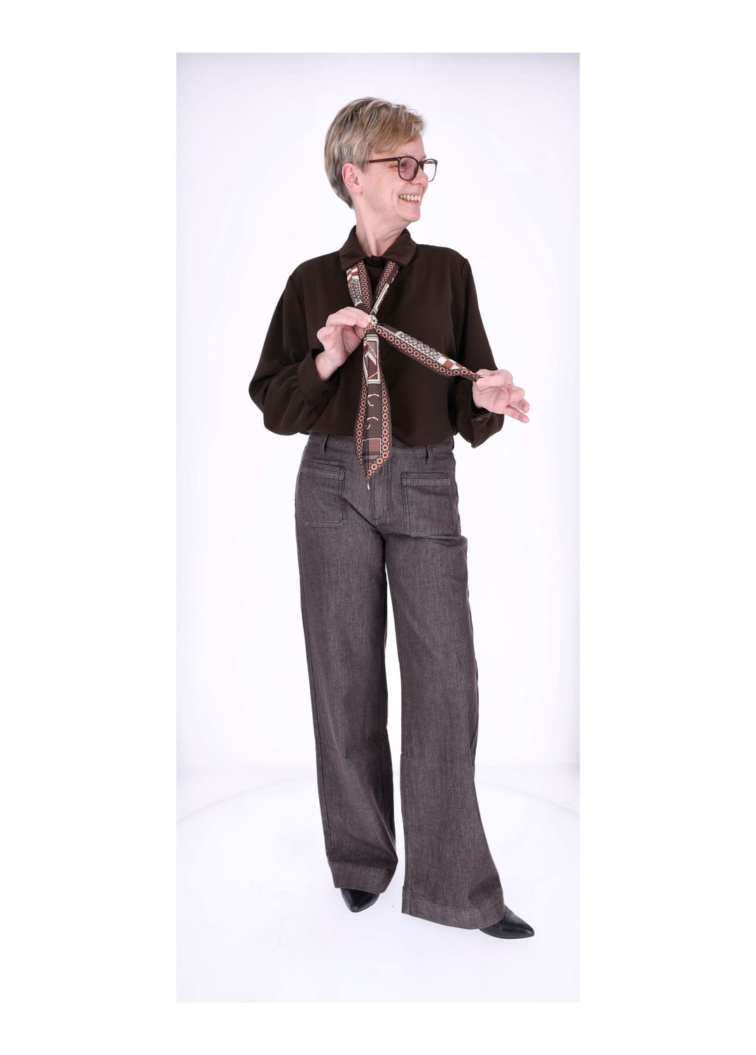 Blusea Damen mit Tuch