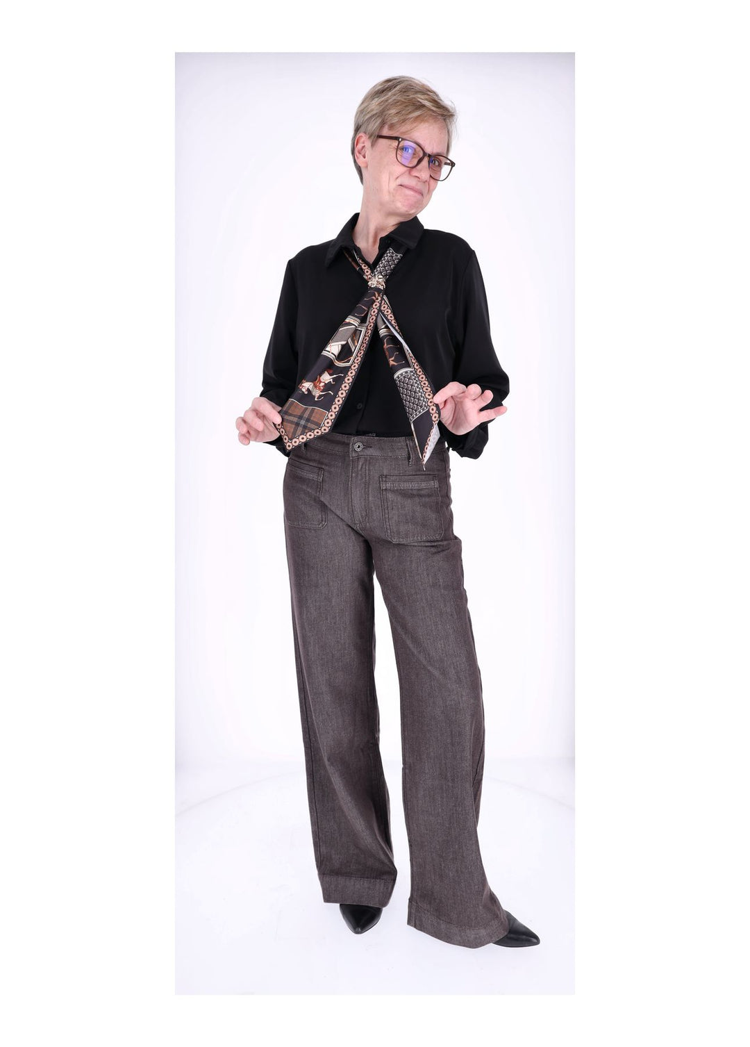 Blusea Damen mit Tuch