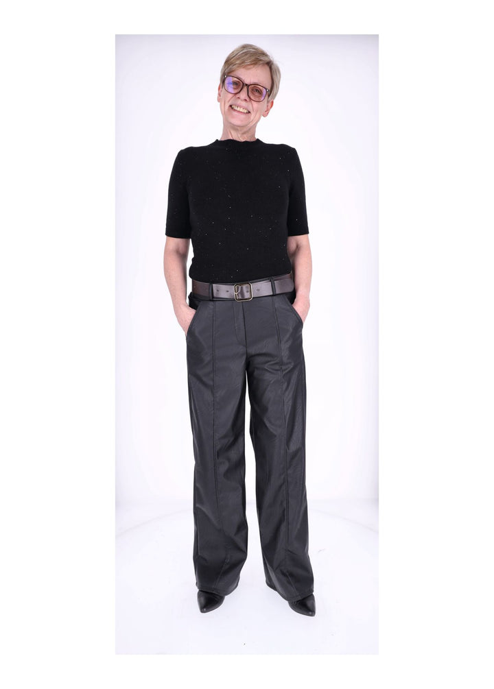 Hose Damen Fakeleder Naht